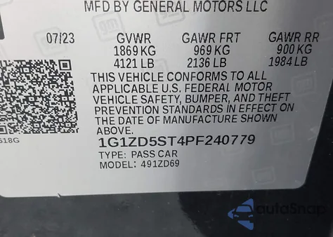 2023 Chevrolet Malibu Fwd 1Lt from USA, damaged, VIN 1G1ZD5ST4PF240779